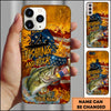Joycorners Fishing Phone Case And Beer Golden Splash Design Personalized Name 3D Phone Case (10 Fish Species)