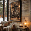Joycorners Black Angus Classic Gentleman Whiskey Poker Table Scene Personalized Name Wall Art Canvas