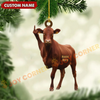 Joycorners Personalized Funny Christmas Gifts Funny Fukin' Finger Cow Ornament, Acrylic Ornament (7 Breed Options)