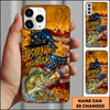 Joycorners Fishing Phone Case And Beer Golden Splash Design Personalized Name 3D Phone Case (10 Fish Species)