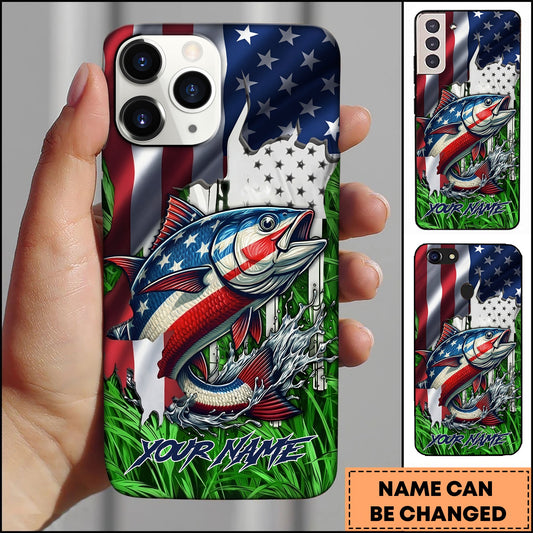 Joycorners Tuna Fishing Phone Case Jump Grass Water Scene Personalized Name Phone Case