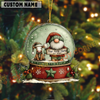 Joycorners Personalized Farmhouse Christmas Snow Globe Acrylic Ornament (14 Breed Options)