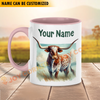 Joycorners Texas Longhorn Personalized Name Two Tone Mug