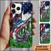Joycorners Fishing Phone Case Jump Grass Water Scene Personalized Name Phone Case (8 Fish Species)