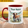 Joycorners Texas Longhorn Personalized Name Two Tone Mug