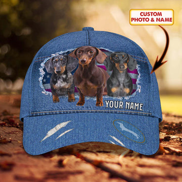 Joycorners Dachshund Love Jeans Customized Name And Dog Cap