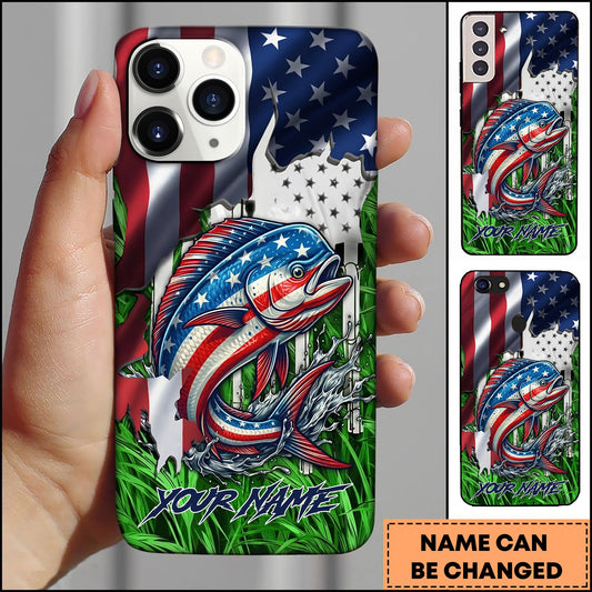Joycorners Mahi-mahi Fishing Phone Case Jump Grass Water Scene Personalized Name Phone Case