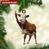 Joycorners Personalized Funny Christmas Gifts Funny Fukin' Finger Cow Ornament, Acrylic Ornament (7 Breed Options)