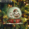 Joycorners Personalized Farmhouse Christmas Snow Globe Acrylic Ornament (14 Breed Options)