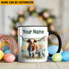 Joycorners Texas Longhorn Personalized Name Two Tone Mug