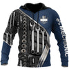Joycorners Personalized Name Mechanic Shirt 3D All Over Printed Mechanic Tool Unisex Hoodie PT2609