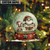 Joycorners Personalized Farmhouse Christmas Snow Globe Acrylic Ornament (14 Breed Options)