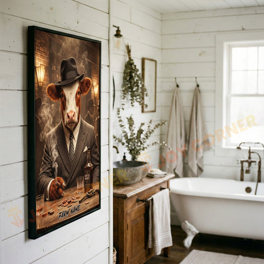 Joycorners Hereford Classic Gentleman Whiskey Poker Table Scene Personalized Name Wall Art Canvas