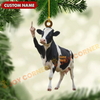 Joycorners Personalized Funny Christmas Gifts Funny Fukin' Finger Cow Ornament, Acrylic Ornament (7 Breed Options)