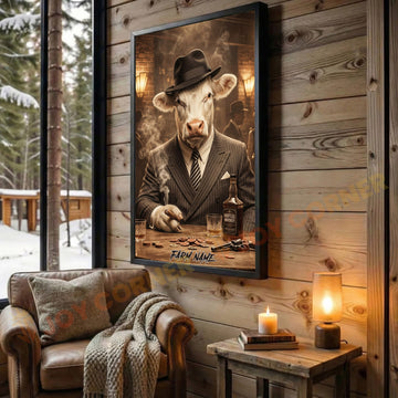 Joycorners Charolais Classic Gentleman Whiskey Poker Table Scene Personalized Name Wall Art Canvas