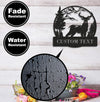 Maxcorners Personalized Deer Hunting Metal Sign WITH LED/WITHOUT LED Light Mountain Scene Custom Text Rustic Wall Art Gift MT0110