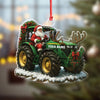 Joycorners Custom Name Santa Tractor Ornament, Farmer Christmas Tree Decor, Personalized Farm Gift MT1111