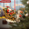 Joycorners Personalized Santa Sleigh Duck Ornament, Custom Name Christmas Gift for Hunters MT1111