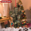 Joycorners Personalized Hunter Acrylic Ornament – Deer, Duck & Fish Cross Design for Christmas Tree Decor MT1111
