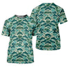 Joycorners Green Camo Performance Fishing Shirts, SPF Shirt For Men, Hooded Fishing Shirt, Fishing Shirts For Men