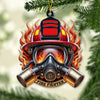 Joycorners Custom Name Fire Fighter Ornament, Fire Fighter Christmas Gifts 2D Flat LM2211