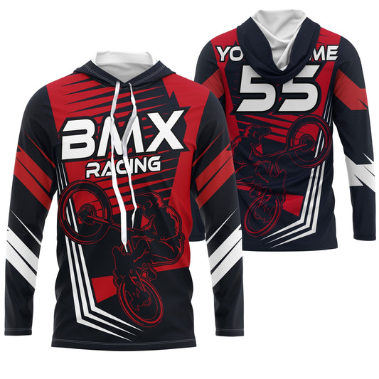 Joycorners Red BMX Cycling Customize Name 3D Shirts