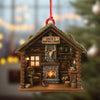 Joycorners Personalized Hunter’s Cabin Ornament, Custom Log Cabin Christmas Decoration for Outdoor Lovers MT1111