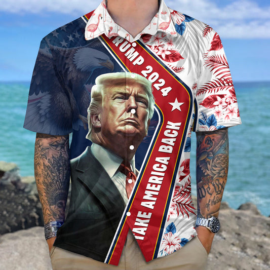 Joycorner Trump 2024 Take America Back Hawaiian Shirt