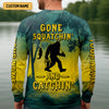 Joycorners Gone Squatchin And Catching Yellow Forest Bigfoot Fishing UPF Shirts, Funny Fishing Shirt, Fishing Gifts For Men