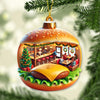 Joycorners Custom Name Hamburger Ornament, Christmas Gift Decoration 2D Flat LM2111