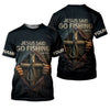 Joycorners Jesus Said Go Fishing SPF Long Sleeve Shirts, Jesus Fishing Shirt, Fishing Shirts For Men, Fisherman Gift