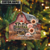 Joycorners Personalized Rustic Barn Black Angus Christmas Acrylic Ornament