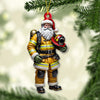 Joycorners Custom Name Fire Fighter Ornament, Fire Fighter Christmas Gift 2D Flat LM2211