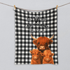 Joycorners Black And White Plaid Custom Name Farm Name Blanket
