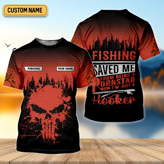 Joycorners Fishing Saved Me From Being A Pornstar Red Fishing Shirt, Funny Fishing Shirt, SPF Shirt For Men, Gift For Fisherman
