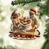 Joycorners Custom Name Baker Couple Ornament Ornament, Lover Christmas Gift 2D Flat LM2111