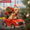 Joycorners Personalized Funny Dog Driving Car Acrylic Christmas Ornament - 3D Christmas Decor Gift for Hunters & Outdoorsmen MT1111
