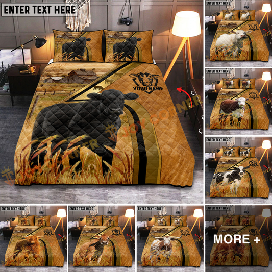 Joycorner Cattle Cow Western Leather Bedding Set 3D All Over Printed  (8 Breeds)