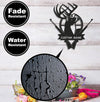 Maxcorners Personalized Deer Hunting Metal Sign WITH LED/WITHOUT LED - Rustic Buck Wall Art with Rifles, Hunter Lodge Decor & Outdoor Cabin Sign MT0110
