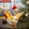 Joycorners Custom Funny Christmas Duck Decoration Acrylic Ornament – Cute Personalized Holiday Gift for Friends & Duck Lovers MT1111