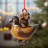 Joycorners Personalized Funny Puppy and Duck Acrylic Ornament – Rustic Hunting Decor for Dog Lovers, Country Cabin Wall Art, Whimsical Farmhouse Gift for Hunters MT1111