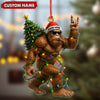 Joycorners Personalized Bigfoot Christmas Ornament, Custom Name Funny Holiday Gift for Hunters MT1111