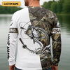 Joycorners Camo White Fishing UPF Shirts, Camouflage Fishing Shirts, Fishing Gifts For Men, Men's Fishing Shirt