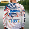 Joycorners Don't Bother Me While I'm Fishing Beer Patriotic Fishing Shirt, SPF Shirt For Men, Funny Fishing Shirt