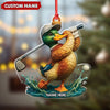 Joycorners Personalized Acrylic Duck Golf Christmas Ornament – Custom Name Funny Hunter Gift for Golf Lovers MT1111