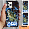 Joycorners Crappie Fishing Blue Flame Smoke Line Premium Style Sport Personalized Name Phone Case