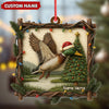 Joycorners Personalized Flying Duck Christmas Ornament, Custom Name Hunting Gift for Outdoor Lovers MT1111