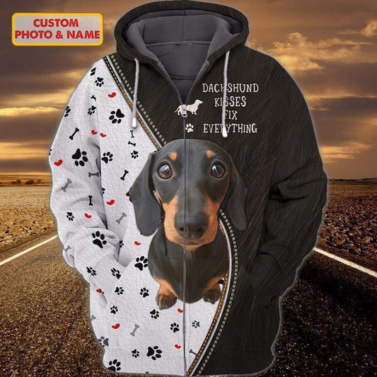 Joycorners Dachshund Kisses Fix Everything 3D Custom Name And Dog Full Print Shirts