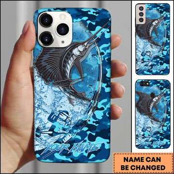 Joycorners Marlin Fishing Phone Case Fishing Camo Phone Case Personalized Name