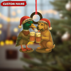 Joycorners Custom Duck & Dog Acrylic Christmas Ornament – Personalized Hunter Gift MT1111